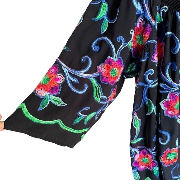 KAREN KANE OFF SHOULDER FLORAL EMBROIDERED MULTI COLOR TOP SIZE M - Picture 3 of 7